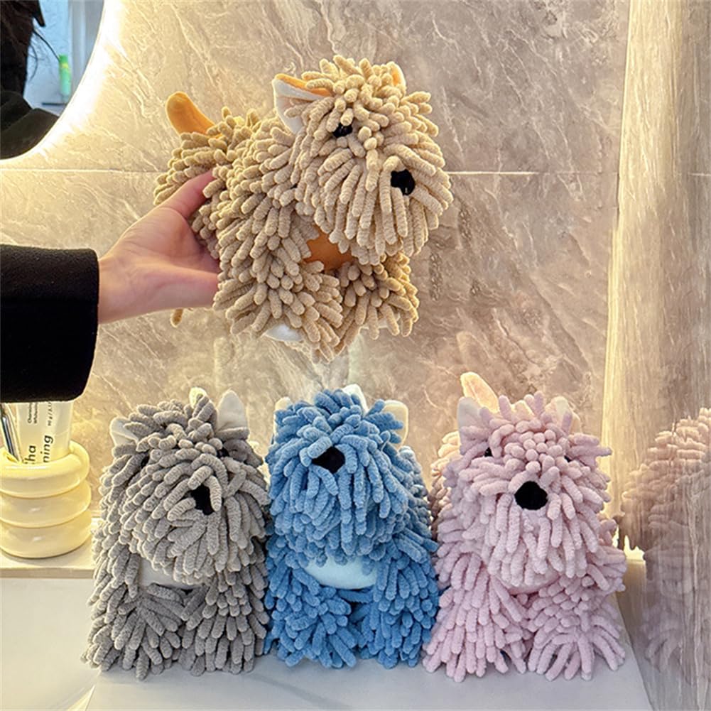 Amazon.com: Chenille Hand Towel - Cute Cartoon Dog Plush Fuzzy